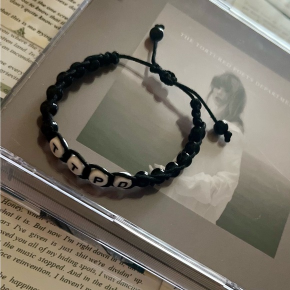 Handmade Taylor Swift The Tortured Poets Department Beaded Bracelet - Adjustable - Picture 2 of 7